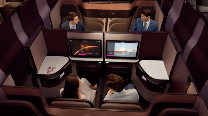 Qatar Airways' new Business Class seat, the Qsuite, will be available on flights to and from Canberra via Sydney, from next month.