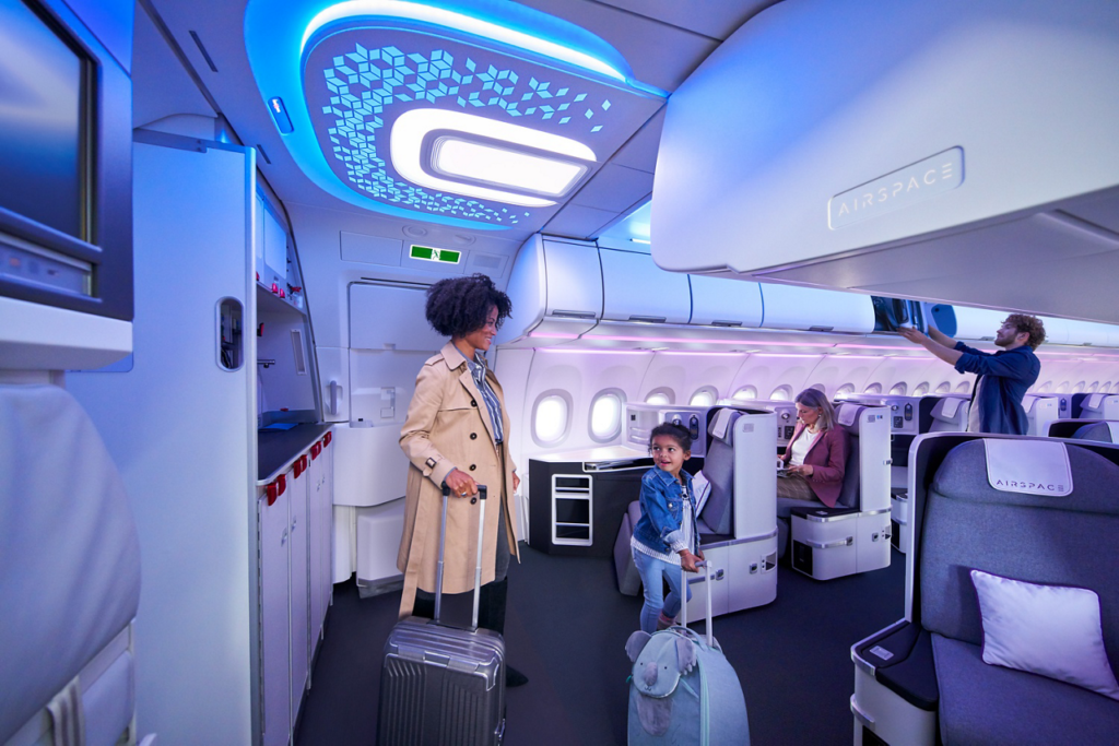 Airus has given more insights into its upgraded Airspace cabin design for its A320 family of jets, giving a tantilising peek at the future of air travel. 